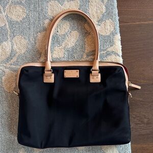 Kate Spade Black and Tan Laptop Bag w Pink Interior
